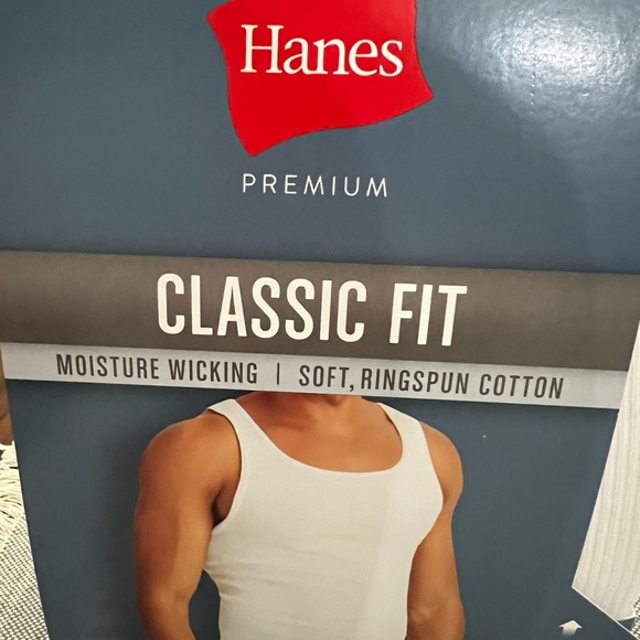 Hanes Mens Premium Classic Fit 5 Pack  2XL  50”-52” TANKS 100% Cotton New - Picture 3 of 4
